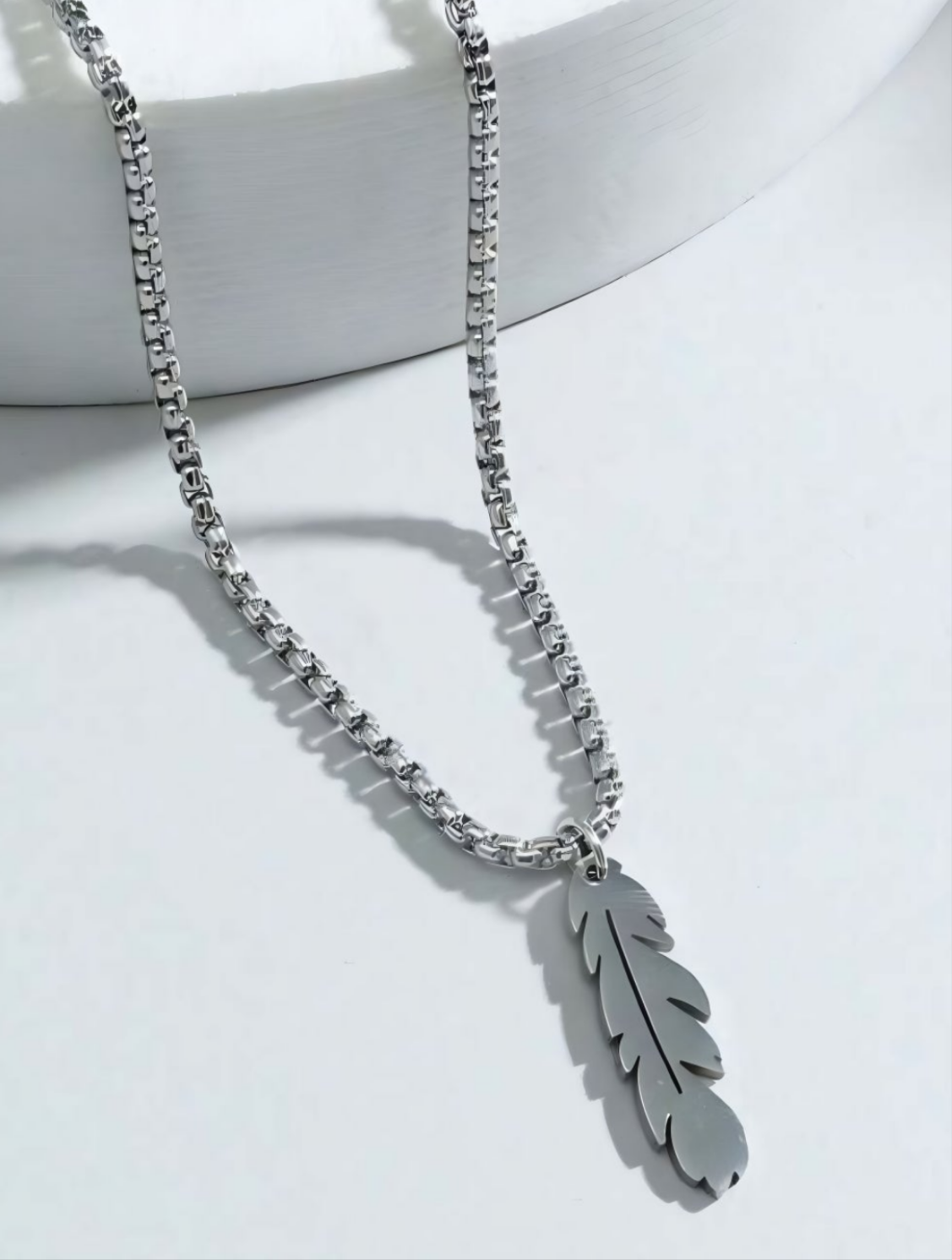 HEFNEX Silver Whisper | Feather Charm Pendant