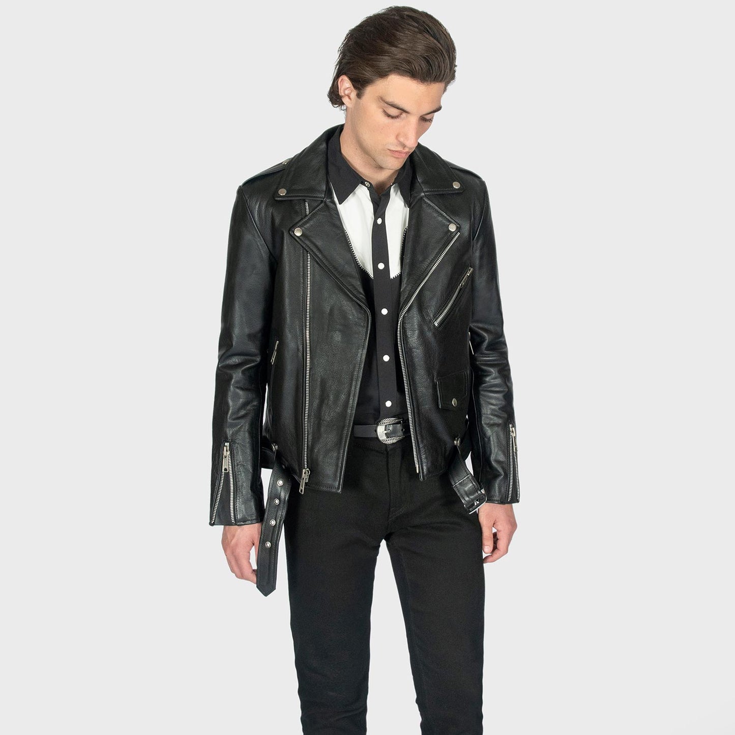 Rebel's Statement Moto Jacket - Not My Problem Skeleton Graphic