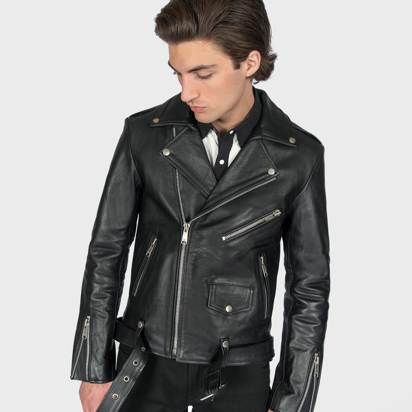 Rebel's Statement Moto Jacket - Not My Problem Skeleton Graphic