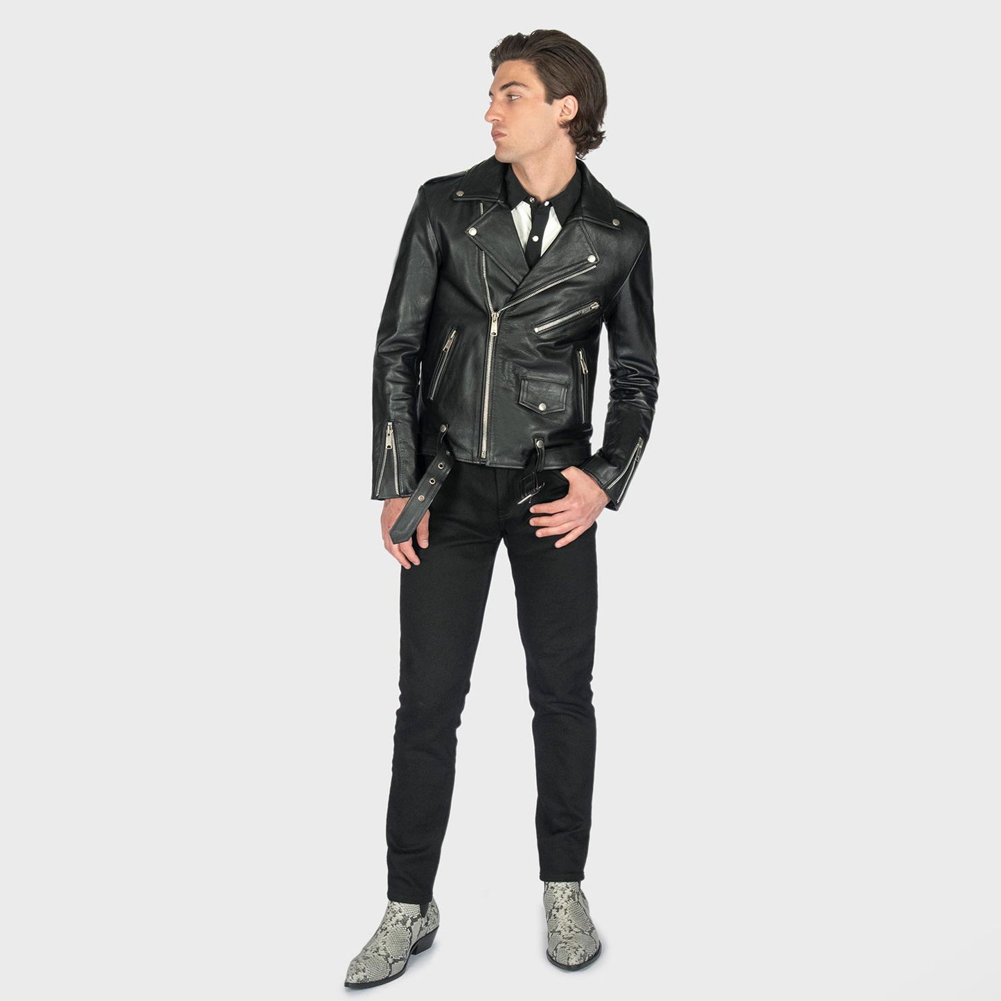 Rebel's Statement Moto Jacket - Not My Problem Skeleton Graphic