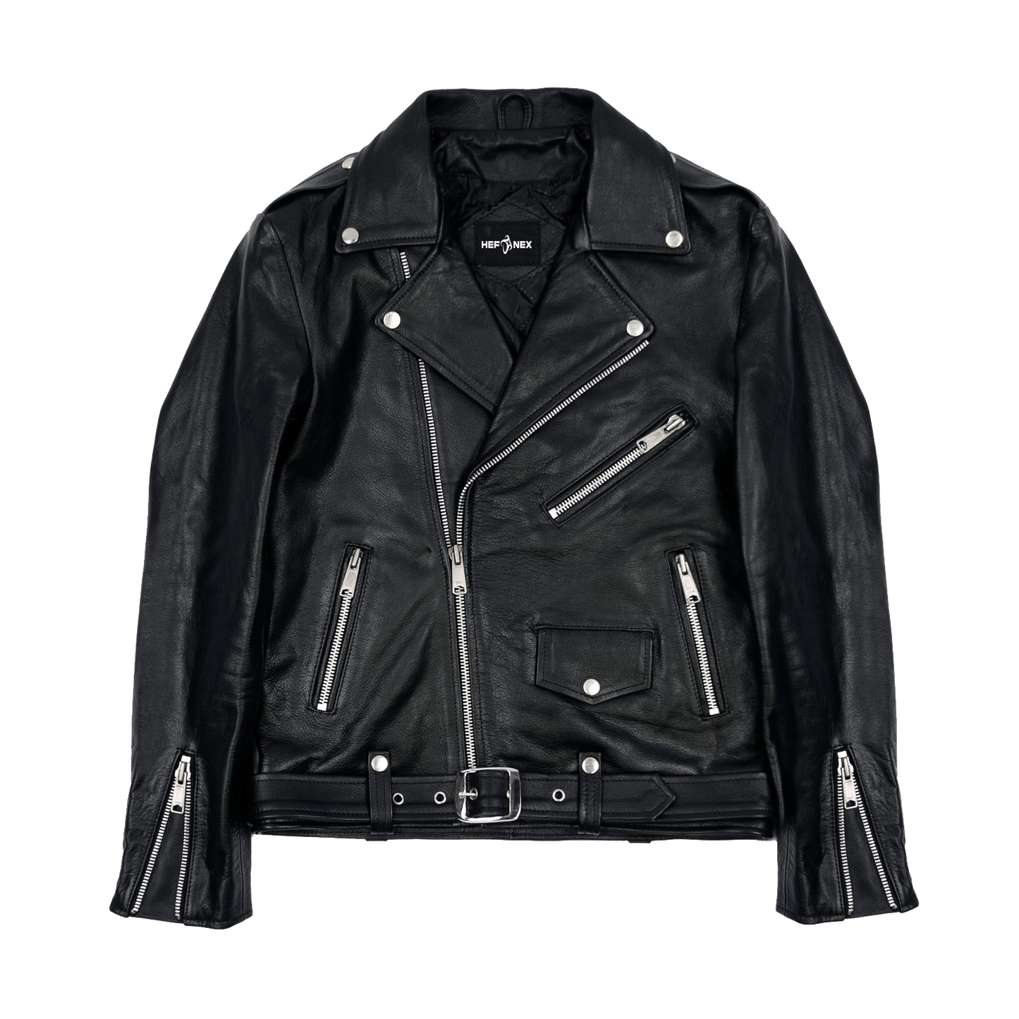 HEFNEX Rebel's Statement Moto Jacket - Not My Problem Skeleton Graphic