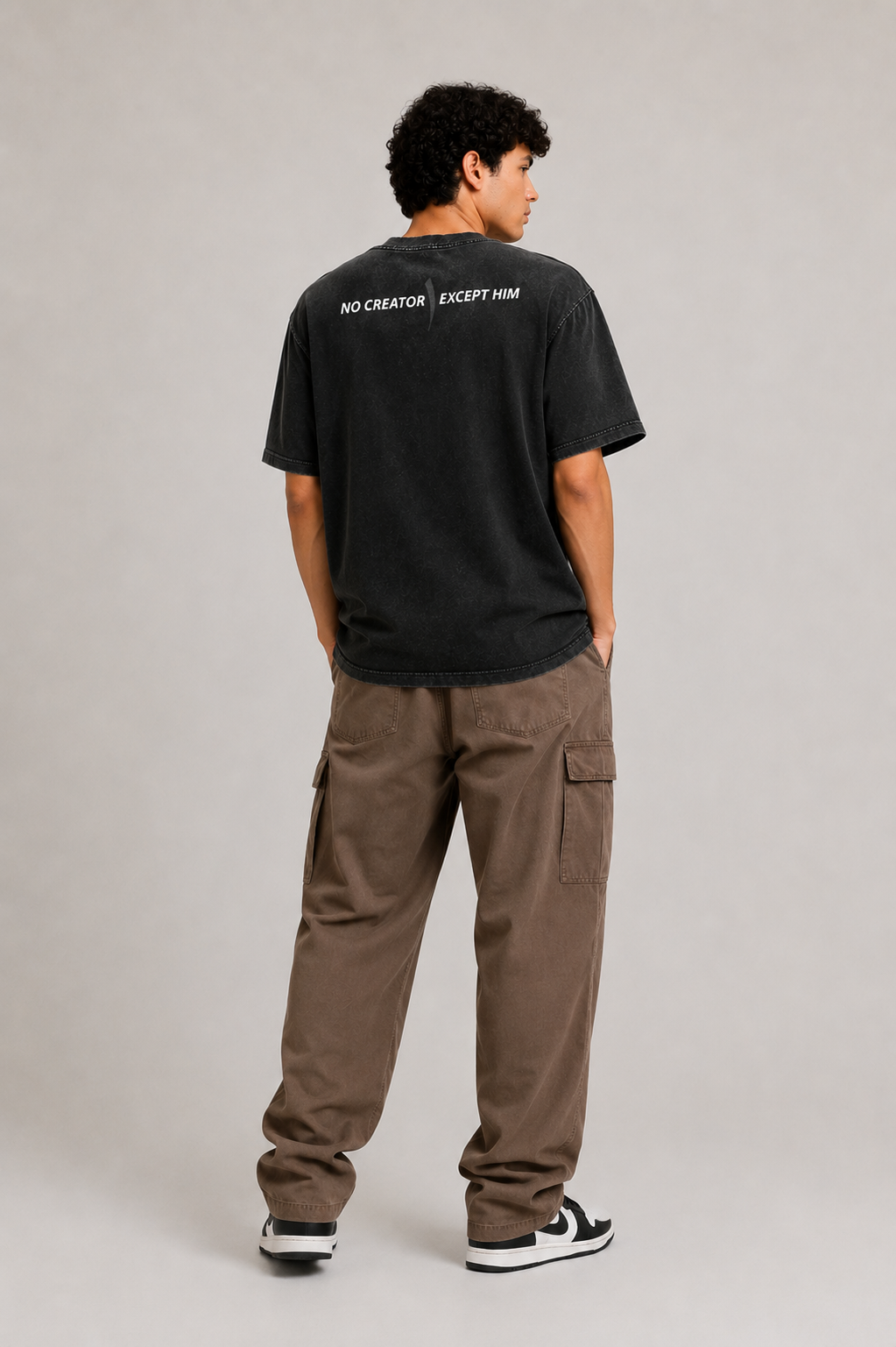 HEFNEX| No Creator Except Him| Arabic Calligraphy Faith Tee – Black Spiritual Streetwear Essential