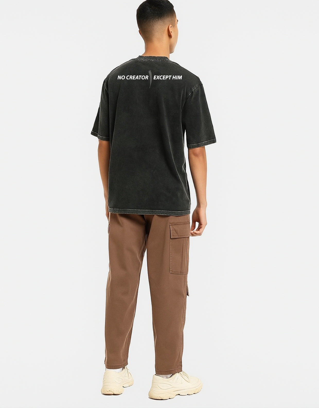 HEFNEX| No Creator Except Him| Arabic Calligraphy Faith Tee – Black Spiritual Streetwear Essential