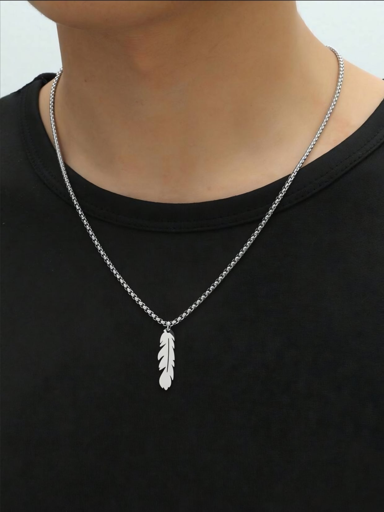 HEFNEX Silver Whisper | Feather Charm Pendant