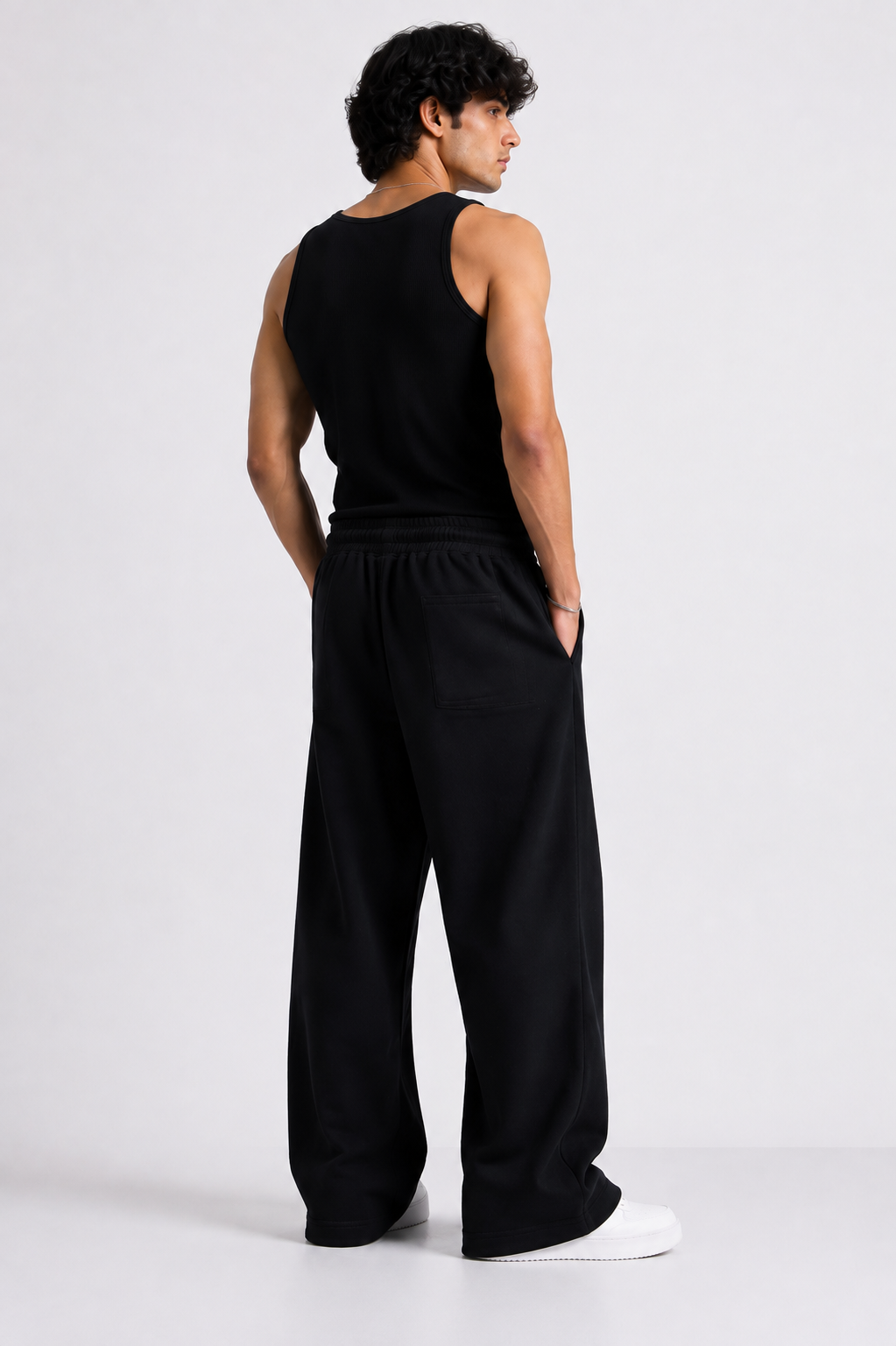 HEFNEX Black Oversized Track Pants | Baggy Relaxed Fit Streetwear Joggers