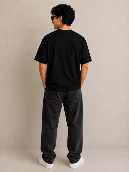 HEFNEX Overthinking Club Black Graphic T-Shirt for Men & Women | Trendy Aesthetic Streetwear Tee