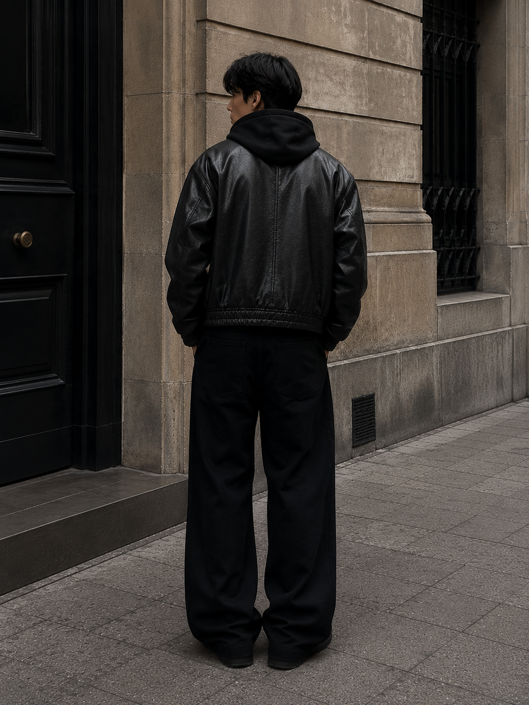 HEFNEX Men’s Signature Black Leather Jacket – Modern Relaxed Fit     Premium Casual Outerwear
