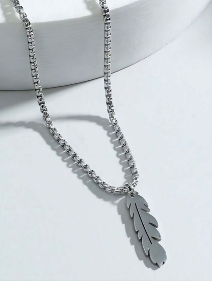 HEFNEX Silver Whisper | Feather Charm Pendant