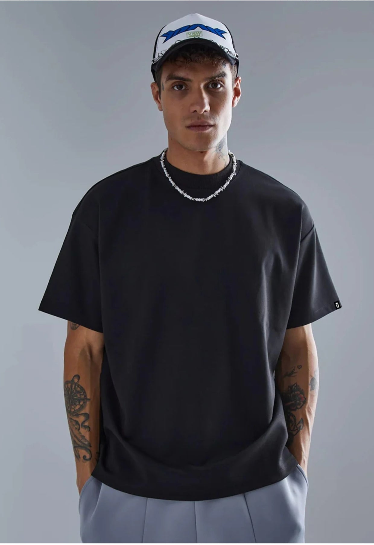 HEFNEX Men's Short Sleeve With Round Neck, Oversized Longline Drop Shoulder, Very Trendy Printed, Boho Style Regular Fit T-Shirt