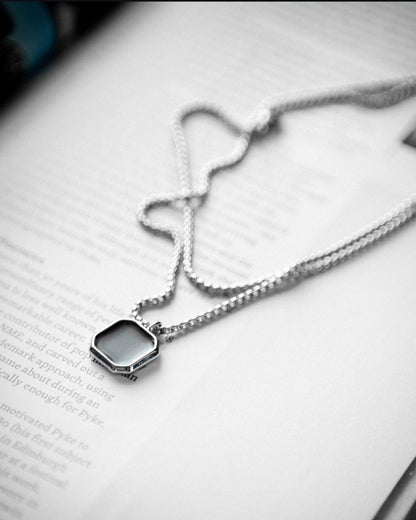 HEFNEX Noir Edge Onyx Pendant – Bold Elegance in Stainless Steel