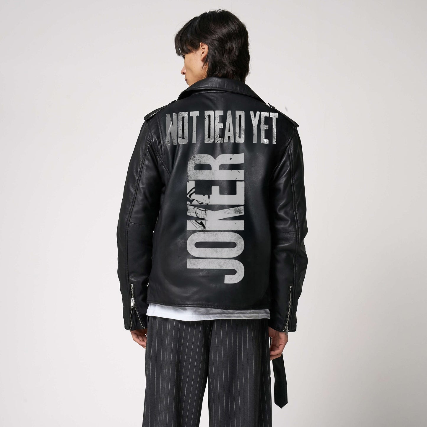 HEFNEX NOT DEAD YET – The Joker Edition Leather Jacket | Bold Statement Style for Fearless Personalities