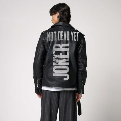 HEFNEX NOT DEAD YET – The Joker Edition Leather Jacket | Bold Statement Style for Fearless Personalities