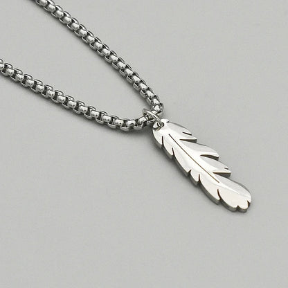 HEFNEX Silver Whisper | Feather Charm Pendant