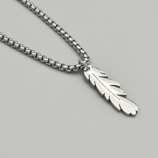 HEFNEX Silver Whisper | Feather Charm Pendant