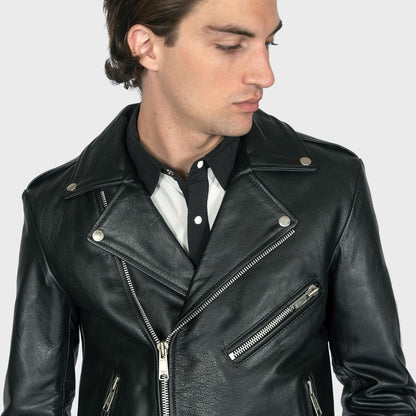 HEFNEX Rebel's Statement Moto Jacket - Not My Problem Skeleton Graphic