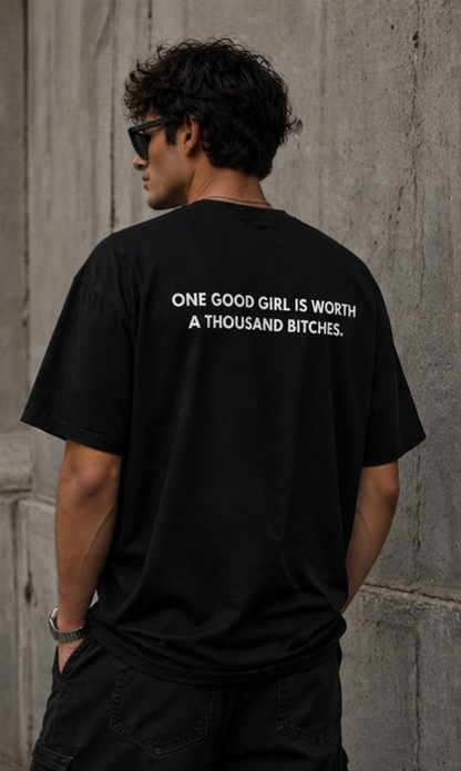 HEFNEX Men’s Casual Printed T-Shirt – Trendy Back Print Quote | Regular Fit Black Tee