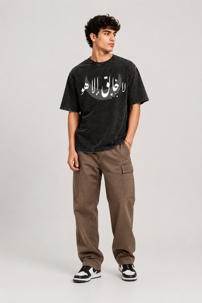 HEFNEX| No Creator Except Him| Arabic Calligraphy Faith Tee – Black Spiritual Streetwear Essential