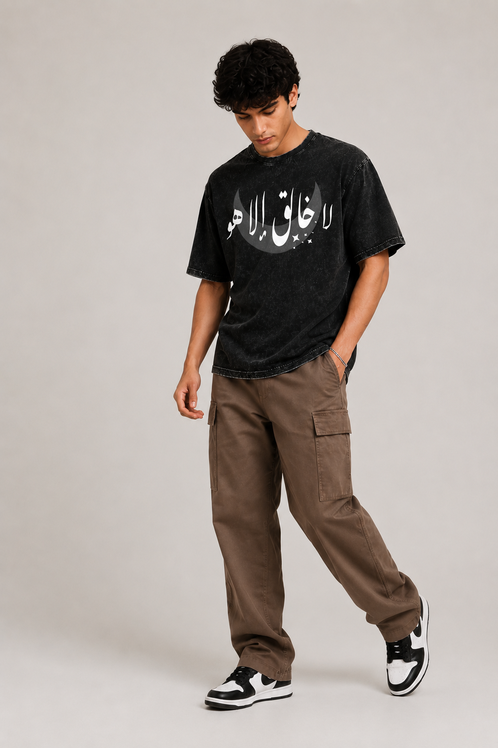 HEFNEX| No Creator Except Him| Arabic Calligraphy Faith Tee – Black Spiritual Streetwear Essential