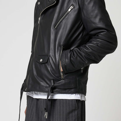 HEFNEX Premium Men’s Leather Jacket – One Piece Roronoa Zoro Anime Samurai Design