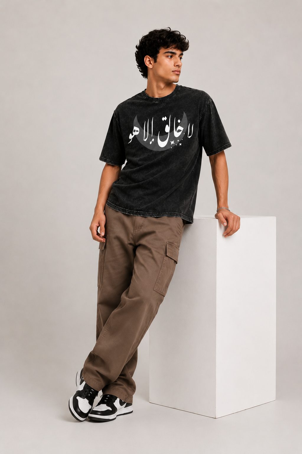 HEFNEX| No Creator Except Him| Arabic Calligraphy Faith Tee – Black Spiritual Streetwear Essential