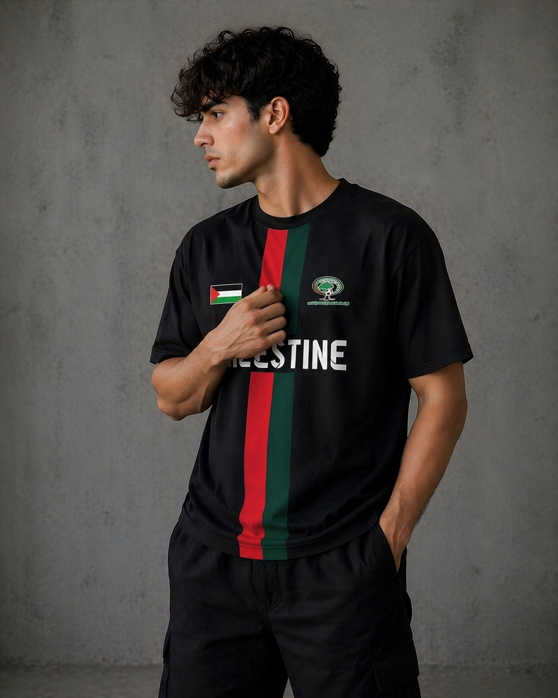 HEFNEX Black Palestine Graphic T-Shirt – Premium Streetwear Edition