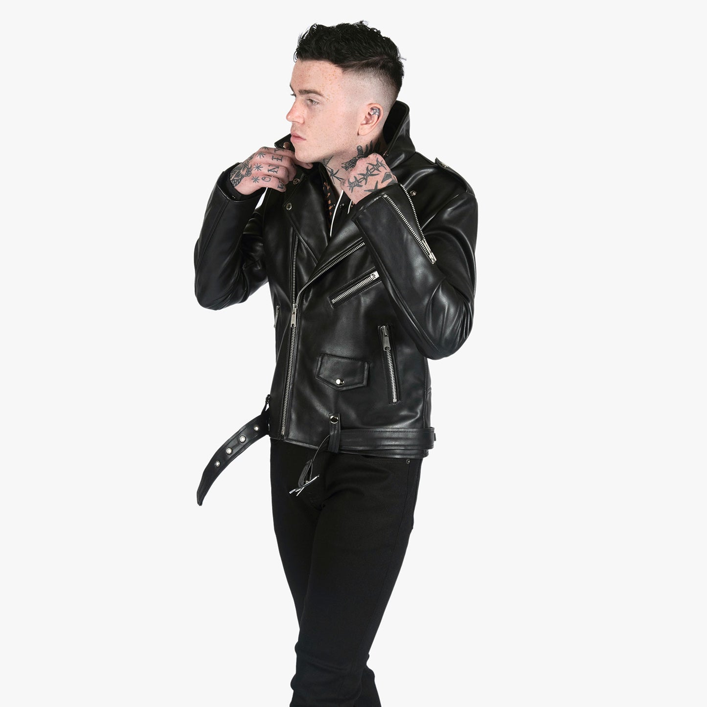 HEFNEX Midnight Rebel Rider Moto Jacket – Bold Skull & Motorcycle Graphic with Fiery Flames