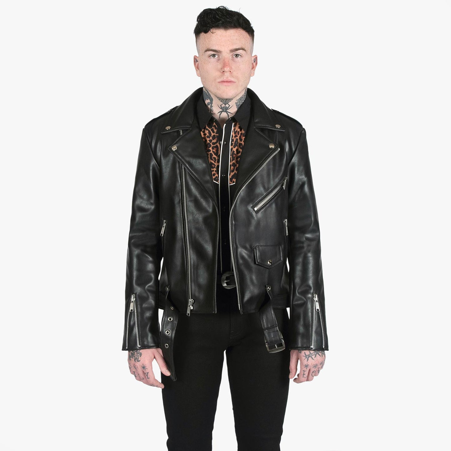 HEFNEX Midnight Rebel Rider Moto Jacket – Bold Skull & Motorcycle Graphic with Fiery Flames