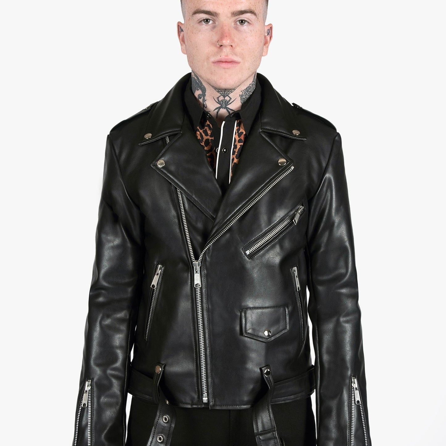 HEFNEX Midnight Rebel Rider Moto Jacket – Bold Skull & Motorcycle Graphic with Fiery Flames
